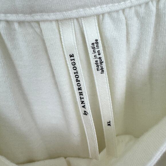 Anthropologie Womens Arabella Eyelet Top Size XL 100% Cotton Floral Lace White - Picture 3 of 8